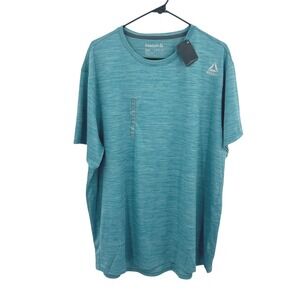 Reebok Performance T Shirt 2XL Teal Blue Mens Athletic Gym Workout Tee NWT